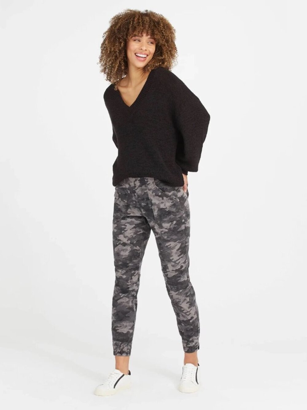 SPANX Stretch Twill Cargo Jogger PARCHMENT Camo Small 20319R